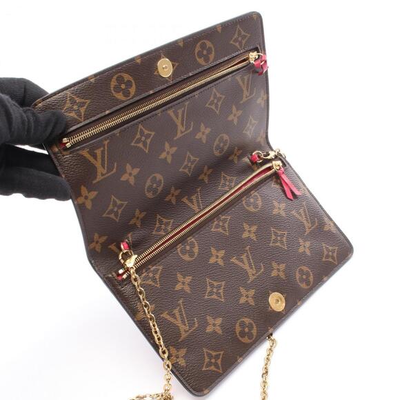 LOUIS VUITTON Authentic Brown Monogram Coated Canvas Pochette Shoulder Bag